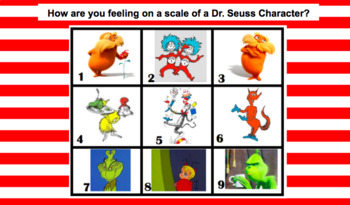 Preview of How are you feeling scale_Dr. Seuss themed