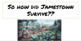 How did Jamestown Survive?