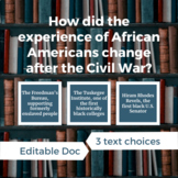 How did the experience of African American change after th