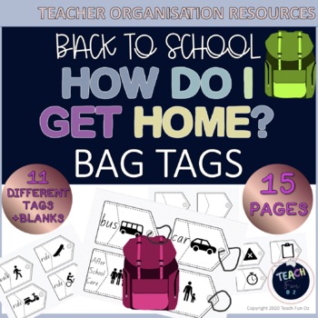 Preview of How do I get home - Bag Tags - Primary Kindy Prep Travel Labels