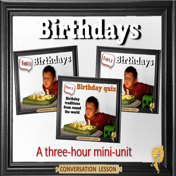 Preview of Birthdays - ESL adult and kid conversation Power Point lesson