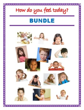 Preview of How do you feel today? BUNDLE - Emotions / Feelings Flashcards and 3-part Cards