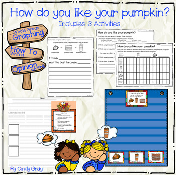 Preview of How do you like your pumpkin? ~ Math Graphing & Writing for Thanksgiving