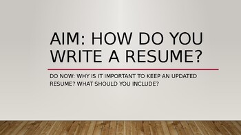 Preview of How do you write a resume?
