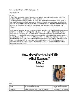 Preview of How does Earth's Axial Tilt affect the Seasons? Day 2