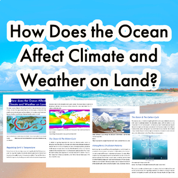 Preview of The Ocean´s Impact on Climate and Weather - Reading, Worksheet & Answers