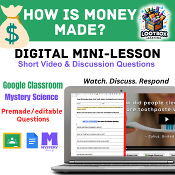 Preview of How is Money Made? Mini Lesson and Vocab | Money Around the World