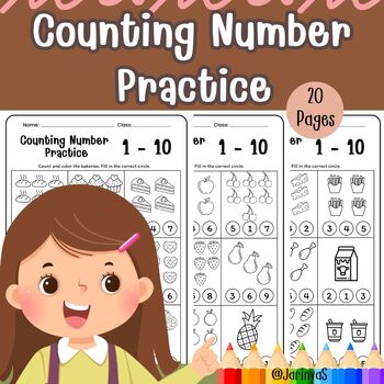 Preview of How many Counting Number 1-10︱Kindergarten Worksheets