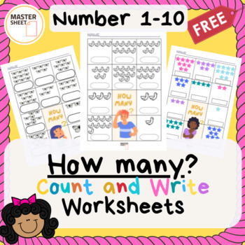Preview of Counting With Picture, Numbers 1 - 10, Worksheets