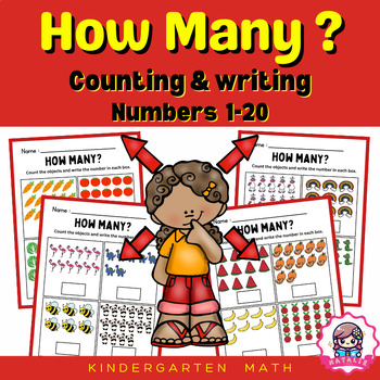 Preview of How many? Numbers 1-20 | Counting Activity | Math Worksheet