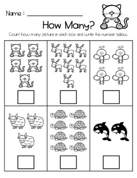 How many - Numbers 1 to 10 - Worksheets by Organika Studio | TPT