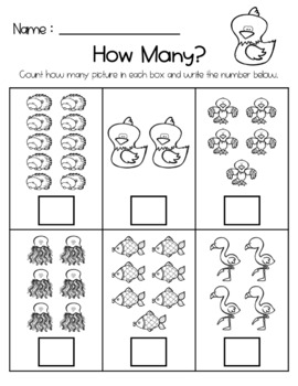 How many - Numbers 1 to 10 - Worksheets by Organika Studio | TPT