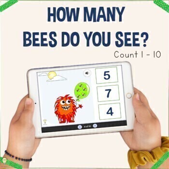 Preview of How many bees do you see - Counting from 1 to 10 No-prep Paperless Activity