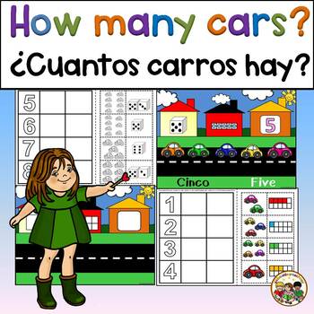 Preview of Number recognition 1-10. How many cars? ¿Cuántos carros?