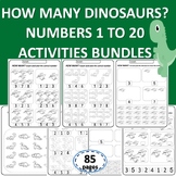 How many dinosaurs? bundle Numbers 1 to 20 counting  Print