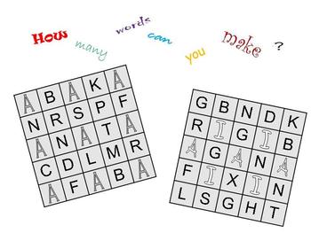 Preview of Spelling Boggle Game - How many words can you make?
