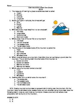 How mountains affect climate by Casey Baum | TPT