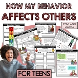 How my behavior affects others activities task cards socia