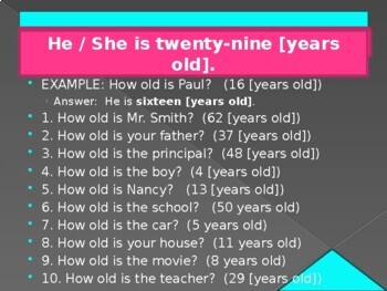 How old are you (Age in English) Google Slides Distance Learning