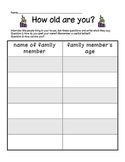 How old are you? Numbers to 100 Homework, CCSS 1st grade math!