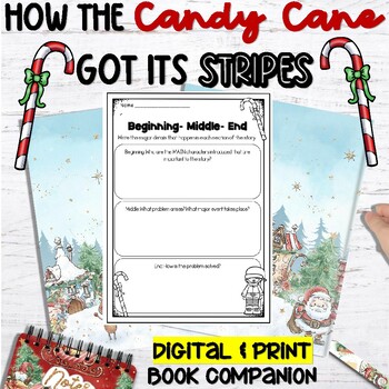 Preview of How the Candy Cane Got Its Stripes | Christmas Reading & Write A New Story