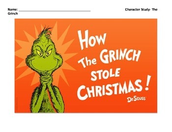 Preview of How the Grinch Stole Christmas Character Study