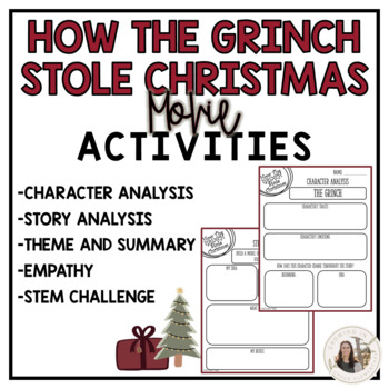 Preview of How the Grinch Stole Christmas Movie Activities