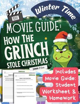 Preview of How the Grinch Stole Christmas Movie Worksheet Middle School ELA Winter Time Fun