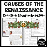 Causes of the Italian Renaissance Reading Comprehension Worksheet