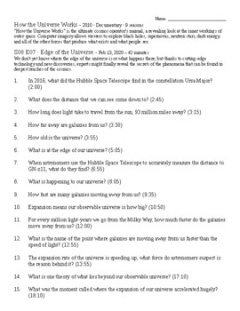 journey to the edge of the universe worksheet answers