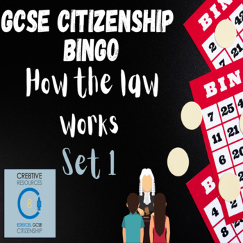 Preview of How the law works Citizenship Bingo Cards ( Set 1 of 2)