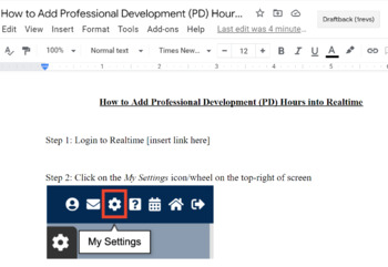 Preview of How to Add Professional Development (PD) Hours into Realtime (CEC Credit)