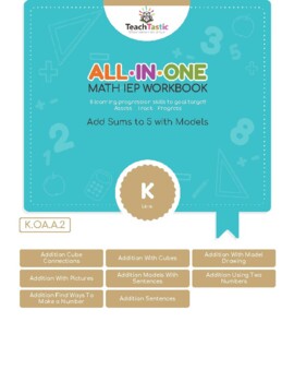 Preview of How to Add with Objects to 5 | Math IEP Goal Objective Workbook