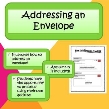 addressing an envelope worksheet for kids