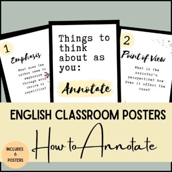 Preview of How to Annotate - High School English Classroom Posters