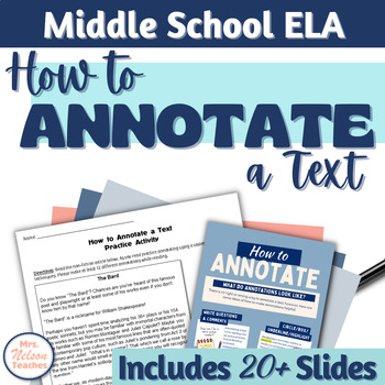 Preview of How to Annotate a Text Activity