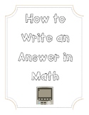 How to Answer in Math Class