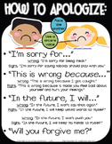 How to Apologize and Say Sorry Poster - Character Education
