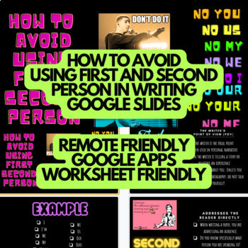 Preview of How to Avoid Using First and Second Person in Writing (Google Slides)