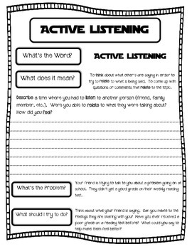 Become and Active Listener and Understand Active Listening | TpT