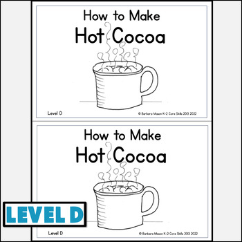 Preview of Guided Reading Level D Printable How to Book Non Fiction: How to Make Hot Cocoa