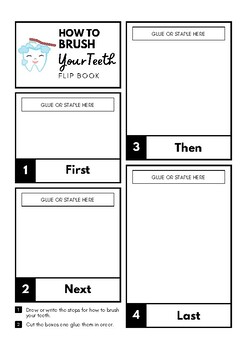 Preview of How to Brush Your Teeth Flip Book, Writing, Sequencing, Health