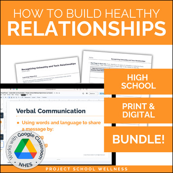 Preview of How to Build Healthy Relationships | High School Health Lesson Plan Bundle