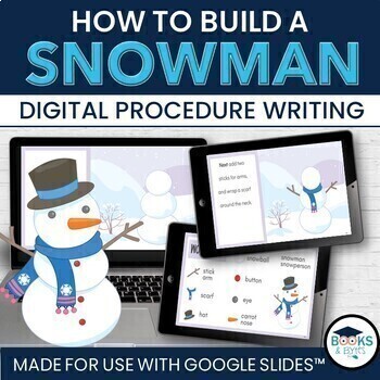 Preview of How to Build a Snowman Procedure Writing - Winter Activity for Google Slides