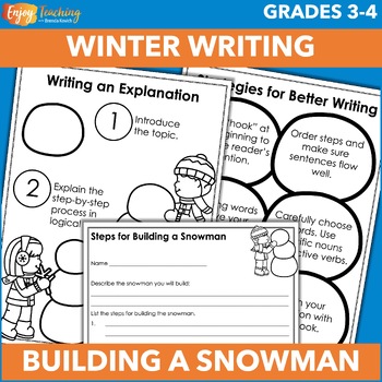 Preview of Winter Writing Prompt: How to Build a Snowman Activity - 3rd & 4th Grade Project