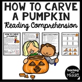 How to Carve a Pumpkin Reading Comprehension and Sequencin