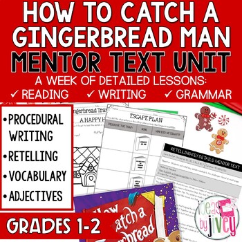 Preview of How to Catch a Gingerbread Man Holiday Mentor Text Unit for Grades 1-2