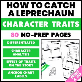 Preview of How to Catch a Leprechaun Activities - Character Trait Activities - Anchor Chart