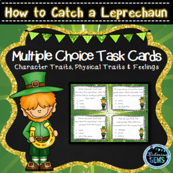 Preview of How to Catch a Leprechaun Character Traits Task Cards