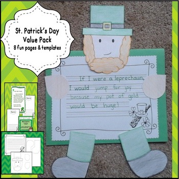 Preview of St Patrick's Day Coloring Pages Bulletin Board Writing Spring Craft